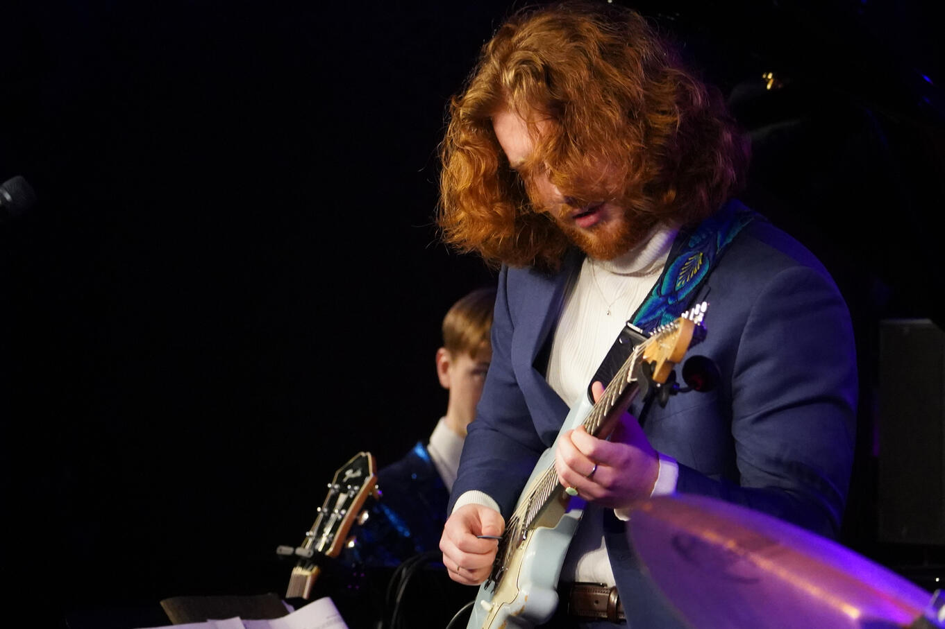 Noah Hogan at the Blue LLama Jazz Club (left to right: Rowan Tucker-Meyer, Noah Hogan). Photo by Loryn Hawley